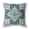 Palacedesigns 16 in. Boho Pattern Indoor Outdoor Throw Pillow Indigo & Aqua Blue PA3111299